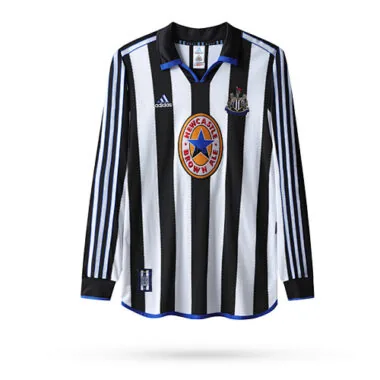 1999/00 Newcastle Home Retro Long Sleeve Yupoo Soccer Jerseys
