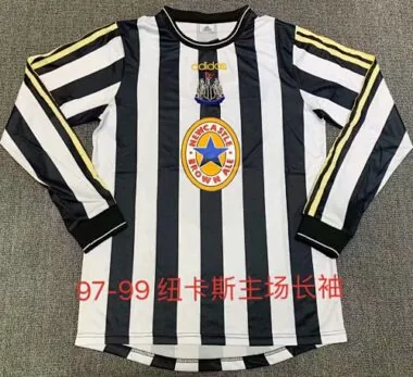 Maillots de football à manches longues rétro « à domicile » de Newcastle, saison 1997/99