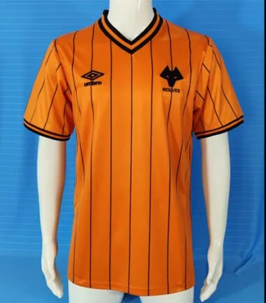 Maillots de football rétro à domicile des Wolves des saisons 85-86