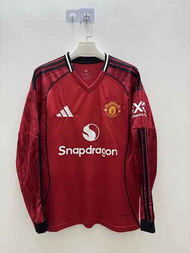 25-26 Man United Home Long Sleeve Soccer Jerseys