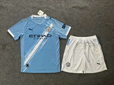 25-26 Manchester City Home Kids Soccer Jerseys