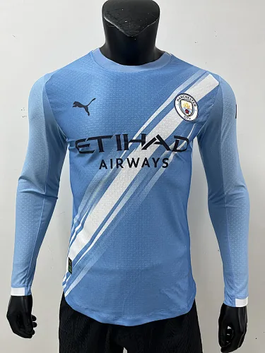 25-26 Manchester City Home Long Sleeve Soccer Jerseys