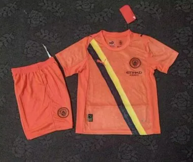 25-26 Manchester City Goalkeeper Kids Soccer Jerseys