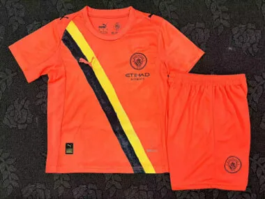 25-26 Manchester City Goalkeeper Kids Soccer Jerseys