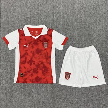25-26 Braga thuisvoetbalshirts voor kinderen