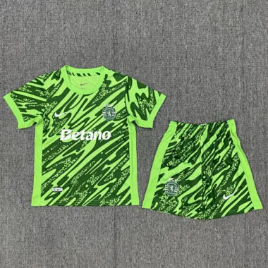 25-26 Sporting Lisbon Goalkeeper Kids Soccer Jerseys