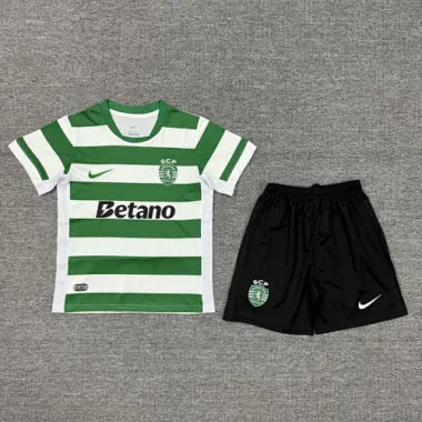 25-26 Sporting Lisbon Home Kids Soccer Jerseys