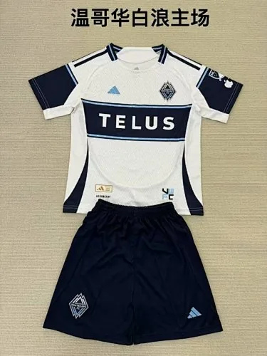 25-26 Vancouver Whitecaps Home Kids Soccer Jerseys