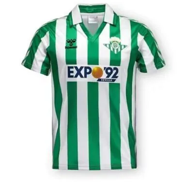 Camisetas de fútbol retro del Real Betis (temporada 88/89) para jugar en casa