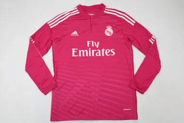 14/15 Real Madrid Away Pink Retro Long Sleeve Soccer Jerseys album image 3