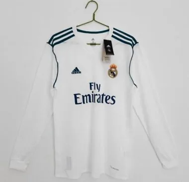 2017/18 Real Madrid Home Retro Long Sleeve Soccer Jerseys