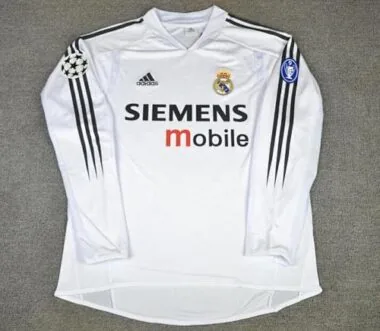 2004/05 Real Madrid Home Retro Long Sleeve Soccer Jerseys