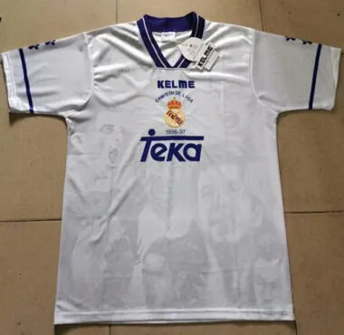 96/97 Real Madrid Home Champiom Special Version Retro Soccer Jerseys