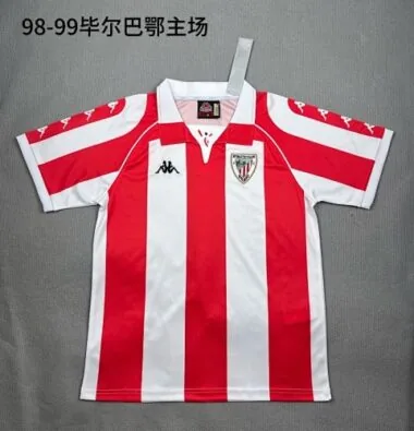Camisolas de futebol retro do Athletic de Bilbau (98-99) para jogos em casa