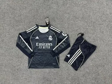 Camisetas de fútbol infantiles del Real Madrid para partidos fuera de casa, 25-26