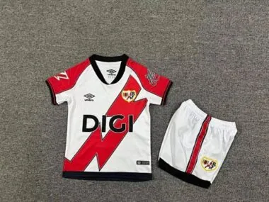 25-26 Rayo Vallecano Home Kids Soccer Jerseys