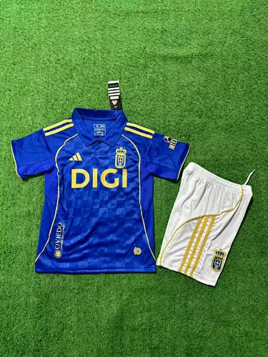 25-26 Oviedo Home Kids Soccer Jerseys