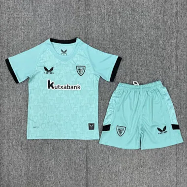Camisetas de fútbol infantiles del Athletic de Bilbao (tercera equipación), números 25 y 26