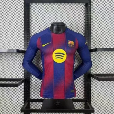 25-26 Barc Home Long Sleeve Soccer Jerseys
