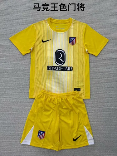 25-26 Atletico Madrid Goalkeeper Kids Soccer Jerseys