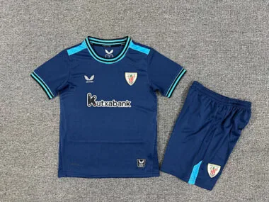 Camisetas de fútbol infantiles del Athletic de Bilbao para partidos fuera de casa, números 25 y 26