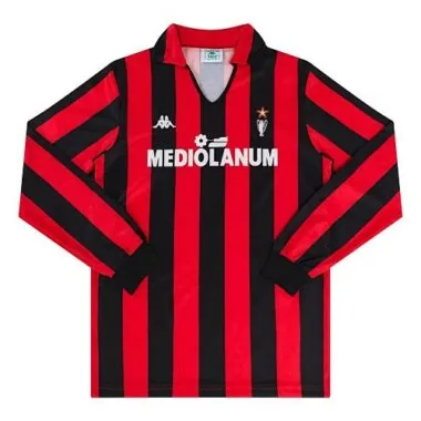 1989/90 AC Milan Home Retro Long Sleeve Soccer Jerseys