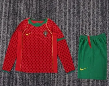 2004 Portugal Home Kids Soccer Jerseys