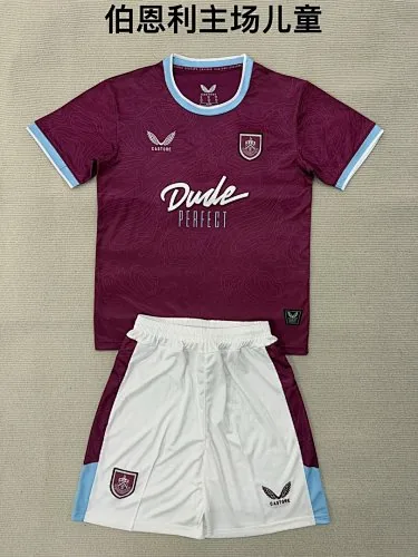25-26 Burnley Home Kids Soccer Jerseys
