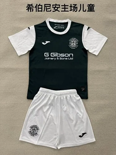 25-26 Hibernian Home Kids Soccer Jerseys