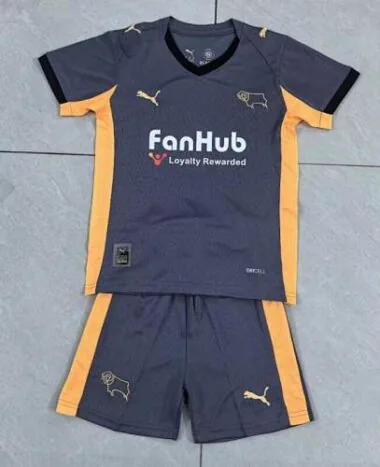 25-26 Derbyshire Away Kids Soccer Jerseys