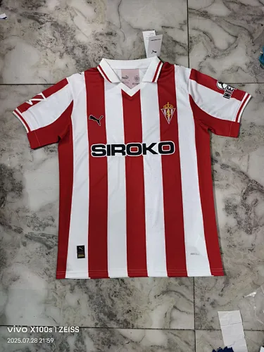 25-26 Gijón Home Soccer Jerseys