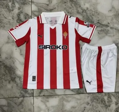 25-26 Gijón Home Kids Soccer Jerseys