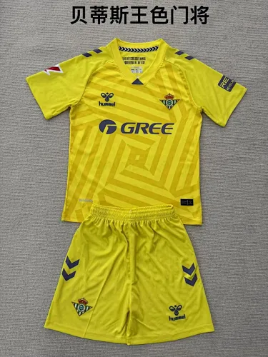 25-26 Real Betis Goalkeeper Kids Soccer Jerseys