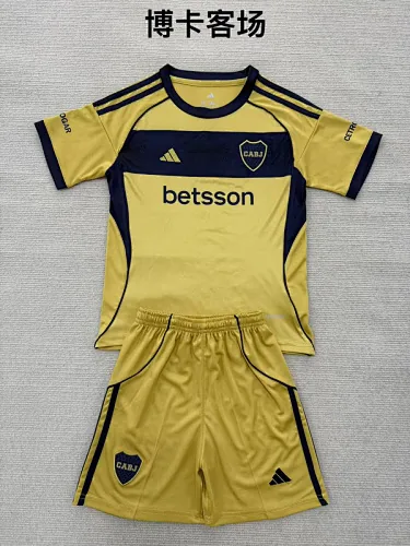 25-26 Boca Juniors Away Kids Soccer Jerseys
