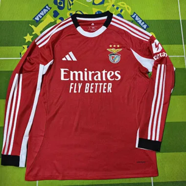 Benfica Home Long Sleeve Soccer Jerseys
