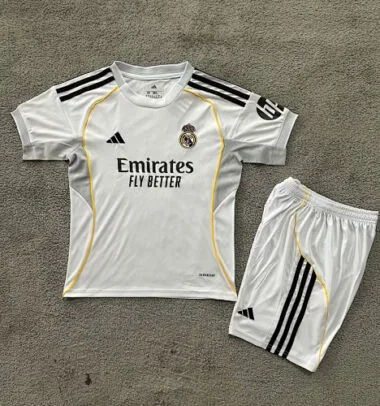 25-26 Real Madrid Home Kids Soccer Jerseys