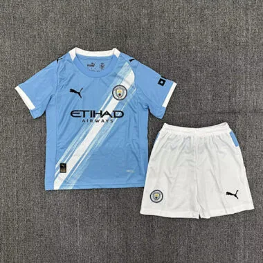 25-26 Manchester City Home Kids Soccer Jerseys