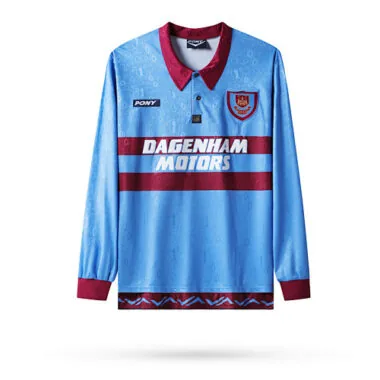 1995/97 West Ham United Away Retro Long Sleeve Soccer Jerseys