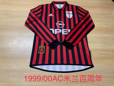 99/00 AC Milan Home Retro Long Sleeve Soccer Jerseys