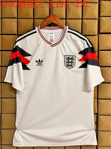 1990 England Home Retro Soccer Jerseys