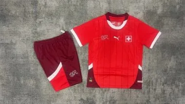 2024 Zwitserland Thuiswedstrijd-voetbalshirts voor kinderen