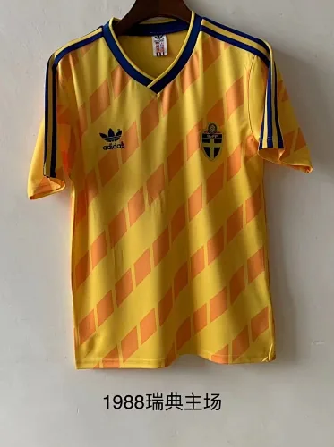 1988 Sweden Home Retro Soccer Jerseys