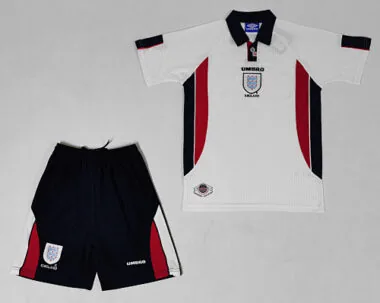 1998 England Home Retro Kids Soccer Jerseys