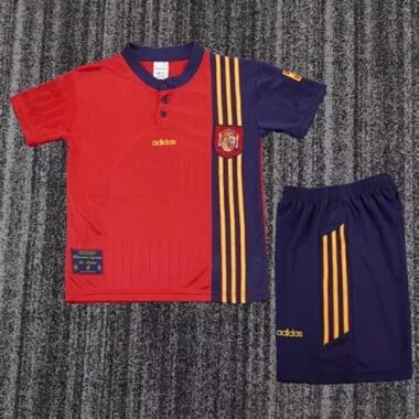 1996 Spain Home Kids Soccer Jerseys