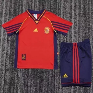 1998 Spain Home Kids Soccer Jerseys