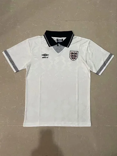 1990 England Home Retro Soccer Jerseys