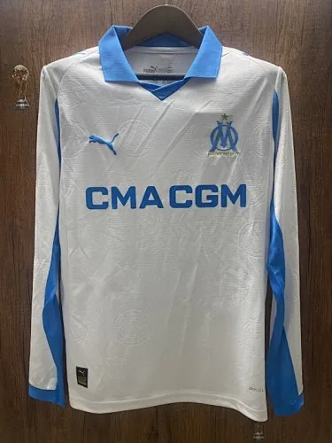 25-26 Marseille Home Long Sleeve Soccer Jerseys