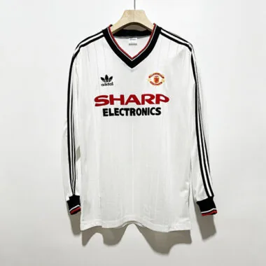 1982/83 M-anchester U-nited Away Retro Long Sleeve Soccer Jerseys