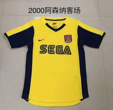 Camisolas de futebol retro do Arsenal para jogos em casa de 2000