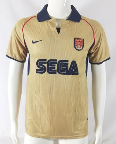 Camisolas de futebol retro do Arsenal para jogos fora de casa de 2001
